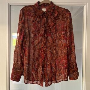 Chicos Ruffle Button up blouse